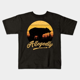 Allegedly Bear Vintage Retro Sunset Distress Gift Kids T-Shirt